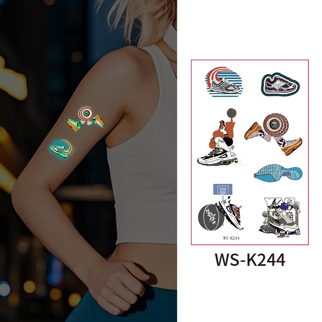 Luminous Waterproof Sport Tattoo Stickers for Night Workouts – Temporary Glow Arm & Face Stickers