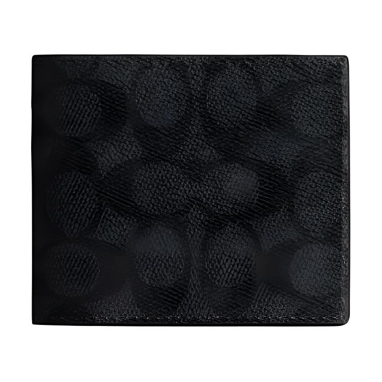 New COACH Billfold Wallet Coated Canvas Wallet Trumpets Men's Black CY394-QBMI5
