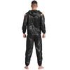 S-4XL Tuta da Sauna Sudorazione Uomo Manica Lunga Giacca con Cappuccio con Pantaloni a Vita Elastica PVC Allenamento Palestra Outfit