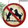 2D Flat 1pc, 8x8 In, No Dogs Allowed Round Aluminum Metal Sign - Vintage Rustic Wall Art with Textured Metal Surface & Artistic Nature-Inspired