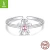 Yinziyun 925 Sterling Silver Christmas Gingerbread Man Open Ring: Exquisite & Cute Women's Hot Style