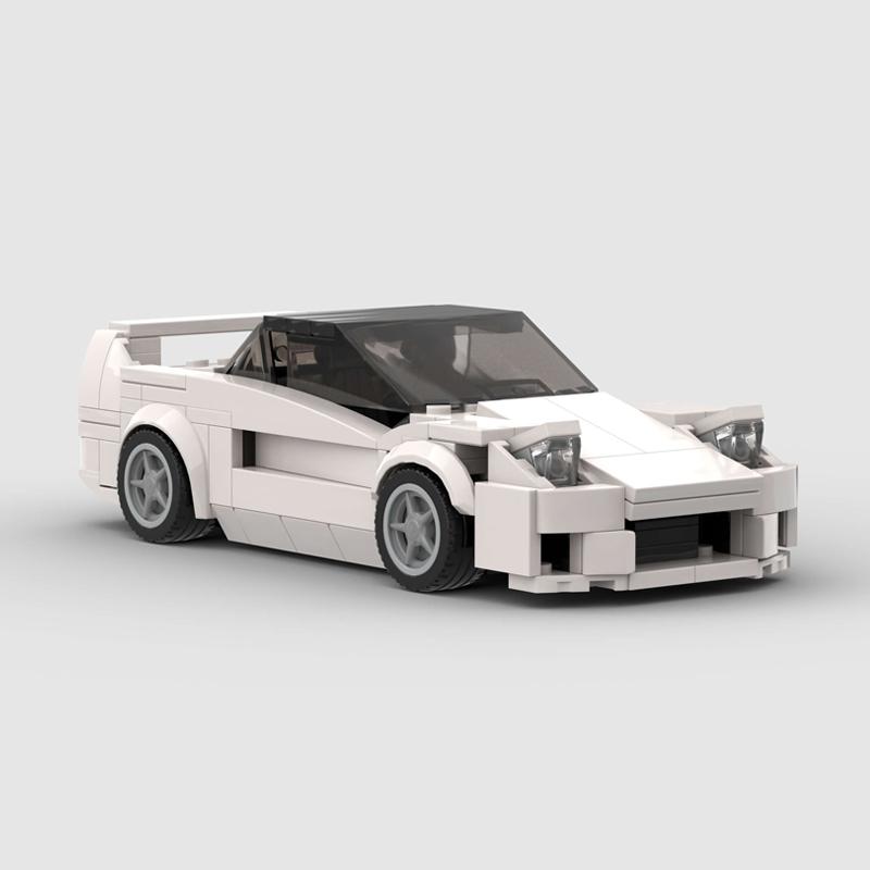 MOC Classical Racing Car City Sports Building Blocks Bricks Supercar Racers White Vehicle Technique Kid Toys NSX