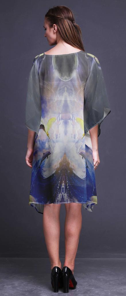 Phagun Ladies Kaftan Holiday Loungewear Midi Dress Beach Coverup-4X-5X