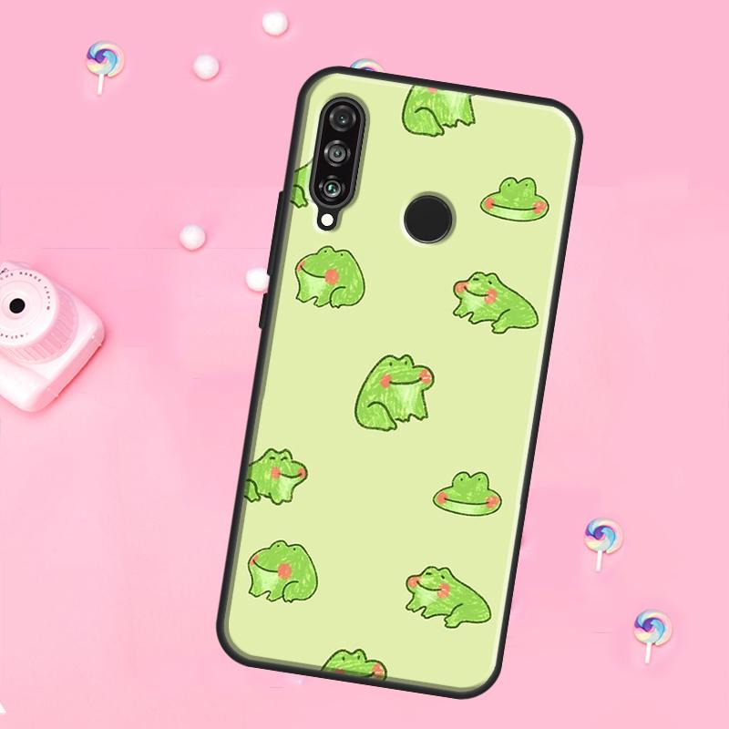 Cute Green Frog For Huawei Nova Y90 Y70 Y60 Y91 Y61 Y73 Y72 12s 12i 11i 8i 9 10 SE P40 Lite P60 P30 Pro Case