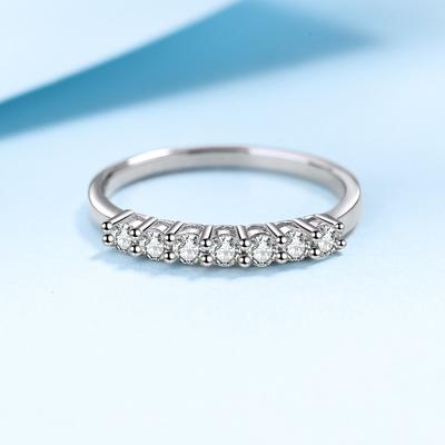 0 .7ct 3mm Moissanite Diamond Wedding Band Ring D Color 925 Sterling Silver Eternity Band Engagement Rings Gift For Women