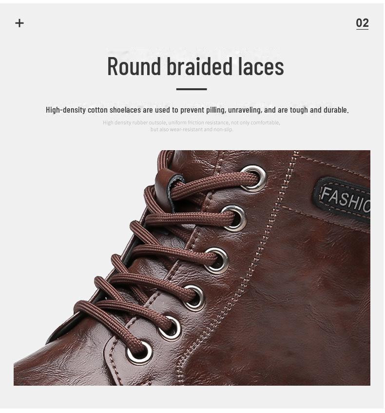 2023 Men's Retro Martin Boots: High-Top, Warm, Velvet-Lined Workwear with Thick Soles.