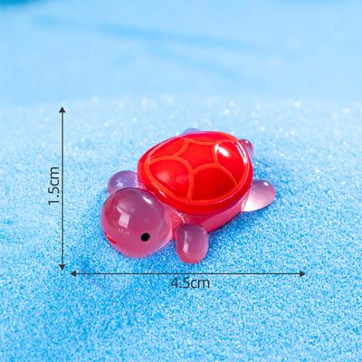 Niedliche Cartoon-Kunstharz-Leuchtschildkröte, Ornament, Cartoon-Aquarium, Miniatur, Desktop, DIY, Heimdekoration, Zubehör, Geschenke