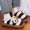 2025 Cute Cartoon Panda Women's Closed-Toe Non-Slip Cotton Slippers for Autumn & Winter