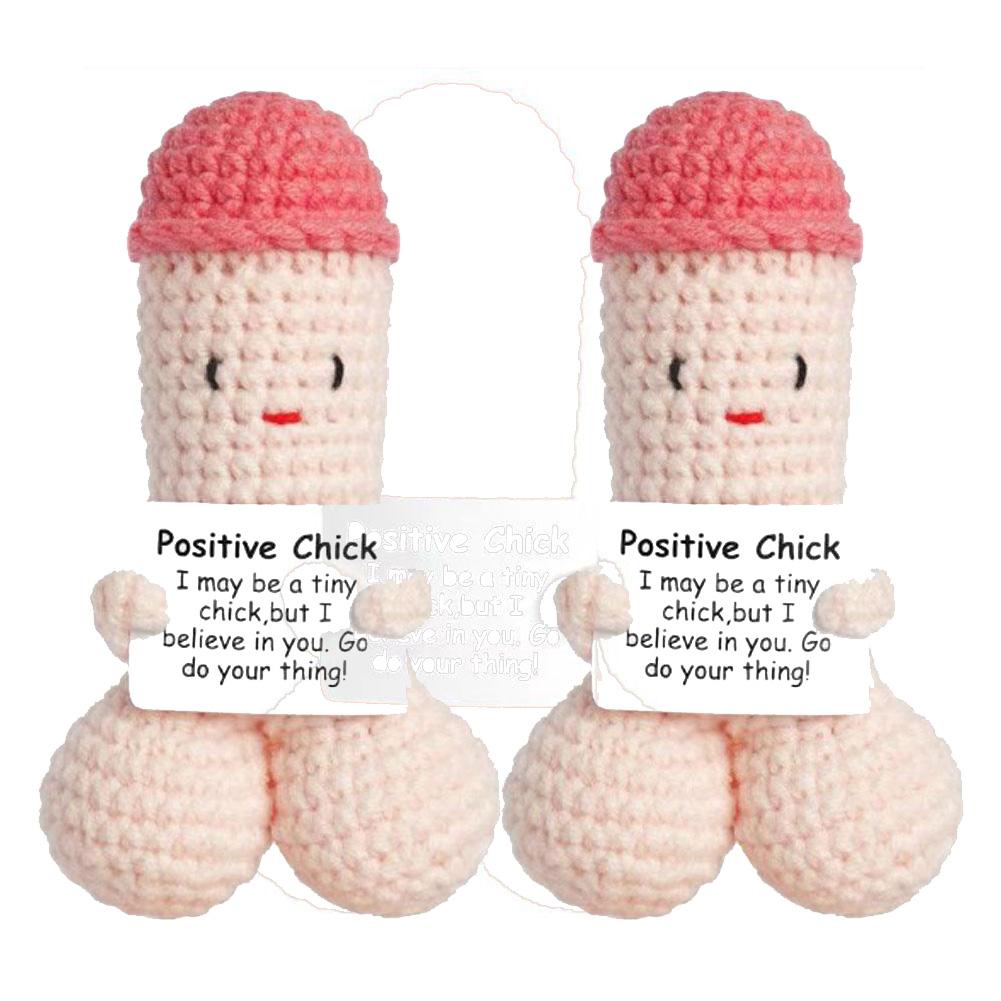 Knitted Funny Crochet Dick Positive Gifts Emotional Support Dick Ornament Boyfriend Husband Desk Ornament Room Decor Doll Gift