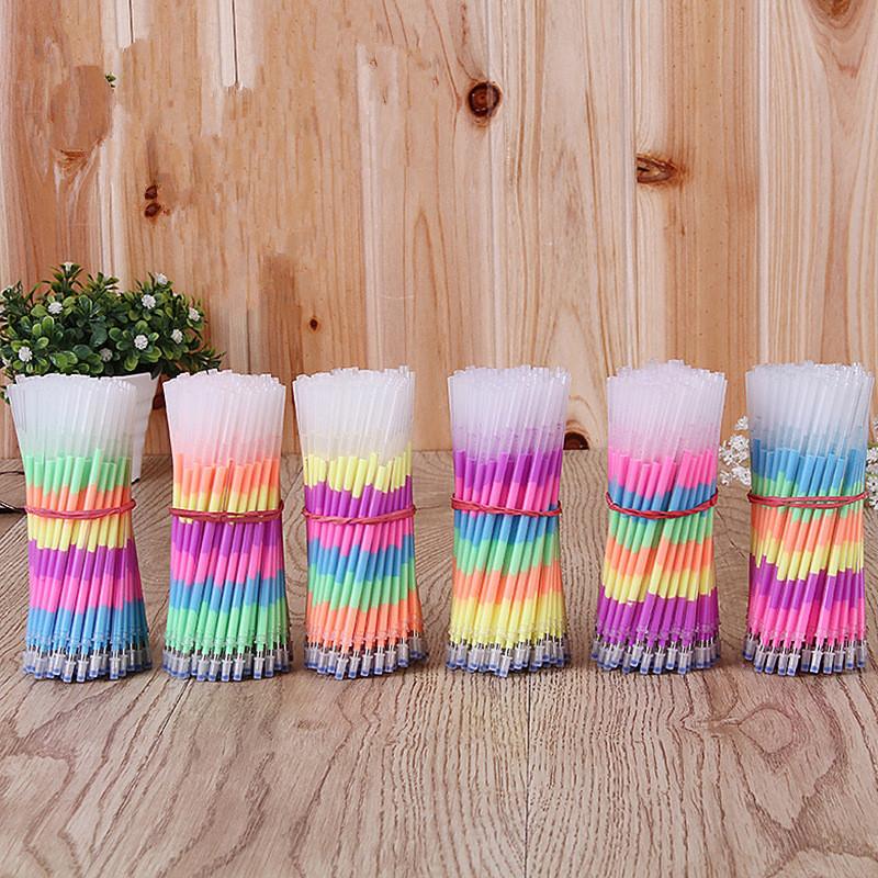 Multi-color Gel Refill Highlighter New Student Painting DIY Multi-color Rainbow Refill Highlighter Gel Pen 10pcs