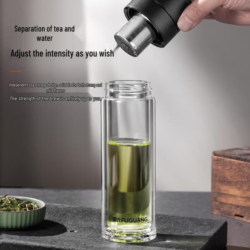 Fuguang Finger-Tap Tea Master Glass Infuser Bottle