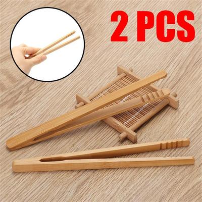 For Breakfast Bamboo Tea Holder Pick Up Tool 2 Pcs