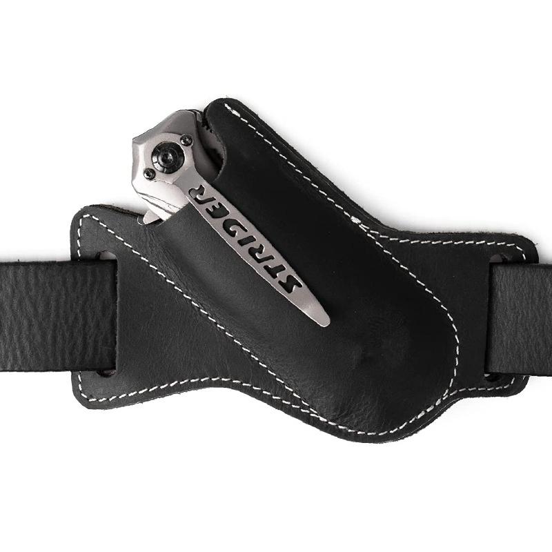 1Pc Sheath Cover Pants Protector Bag Cowhide Fold Knife Leather Sheath Scabbard Straight Pocket Knife Cover Bag Outdoor Tool