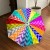 1pc Color Wheel Automatic Folding Umbrella, Casual Outdoor Accessory, Birthday Festival Gift Yy251126081