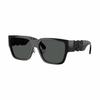 Versace Logo Design Rectangular Sunglasses Unisex Couple Style Black 19100308 VE4483D 536087 57-Black 57