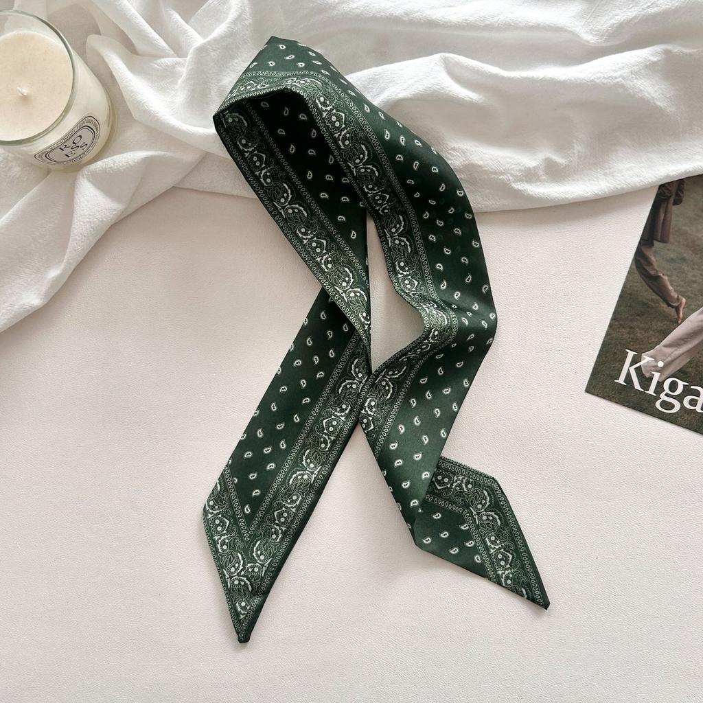 Elegant and versatile cashew print scarf, slim and long, versatile neck and scarf, multifunctional hair tie tie