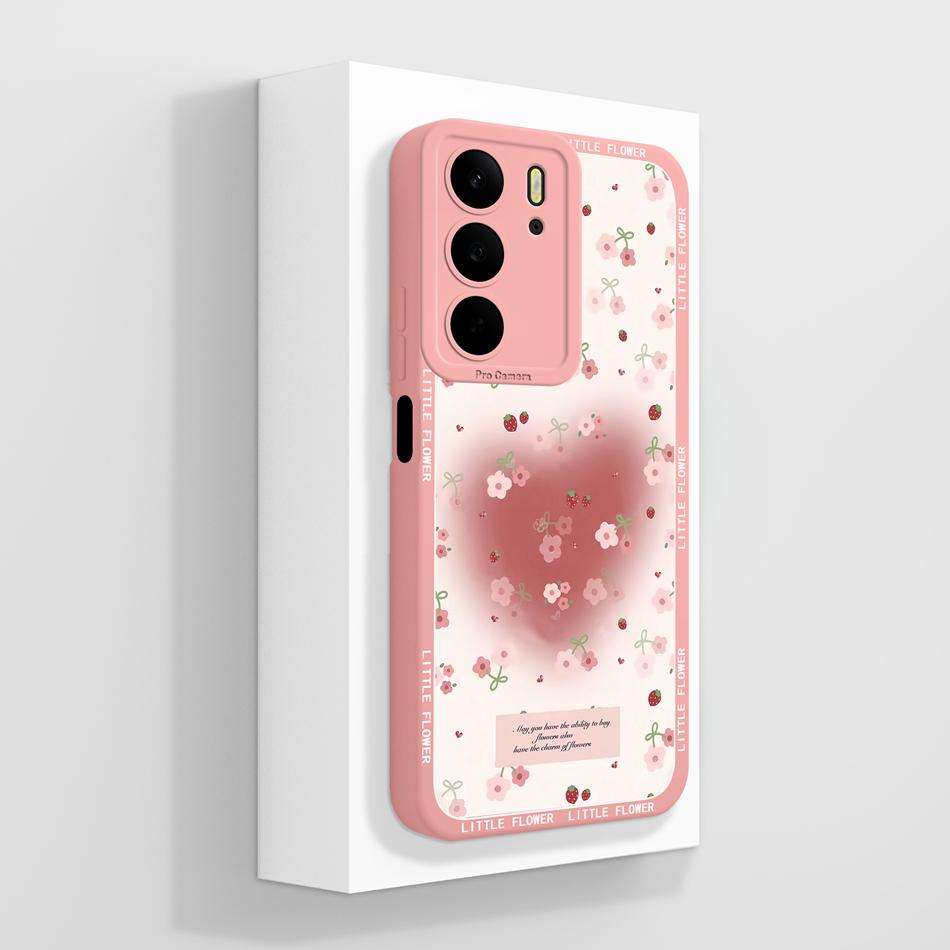 For Realme C75 C75X C73 C71 Case Painted Flowers Soft Liquid Silicone Back Cover For Realme C 75 Full Protection Phone Bumper