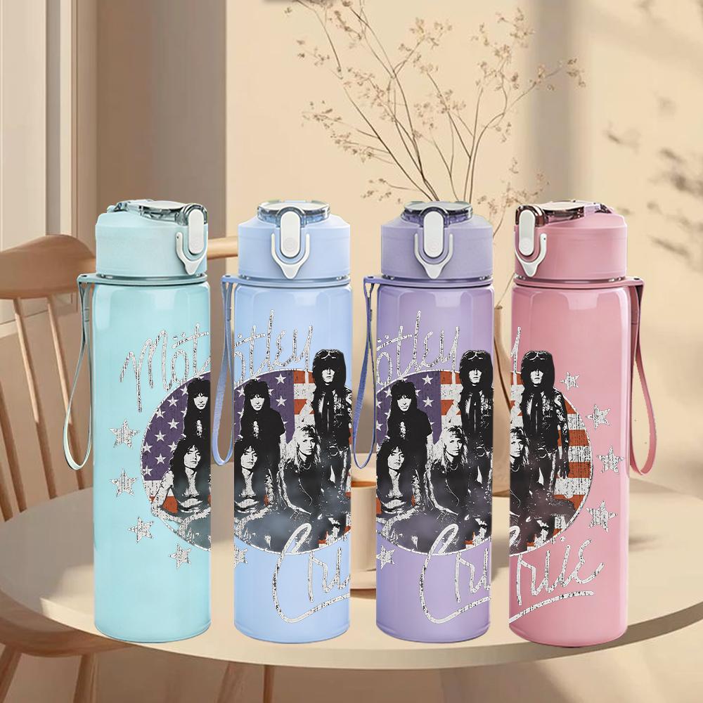 1PC Dark Rock Band Vintage Collage Portrait Print 750ml Portable Sports Water Bottle Leakproof Gym Outdoor Travel Drink Cup