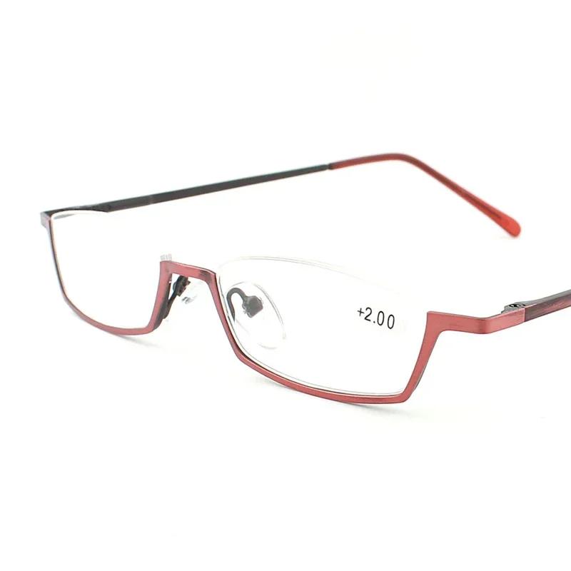 Small Half Frame Mens Reading Glasses Women Spring Hinges Frame Prescription Glasses Alloy Oculos +1.0 1.5 2.0 2.5 3.0 3.5 4.0