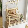 Hamster Cage, 3-Level, Removable Base, Hideaway, Swing, 60 x 40 x 75 cm, Natural Wood Finish