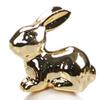 Easter Bunny Figurine Modern Ceramic Gold Rabbit On Egg Ornament for Spring Farmhouse Home Office Fireplace Tabletop Centerpiece