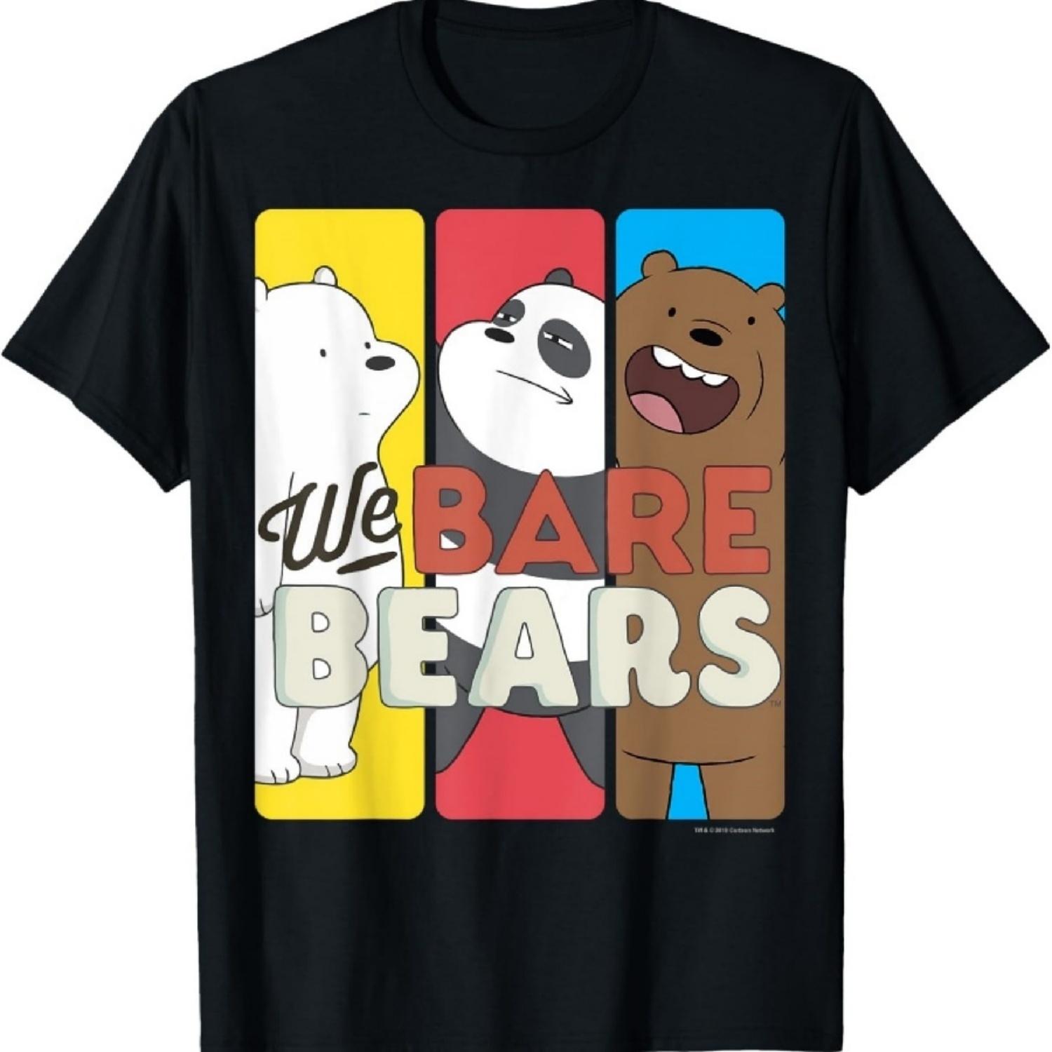 Футболка с панелями «Мы обычные медведи» S чёрный