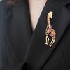 Corsage, Fashion Alloy Rhinestone Giraffe Brooch Women's Clothing Pin Diamond Set Suit Accessories Brooch