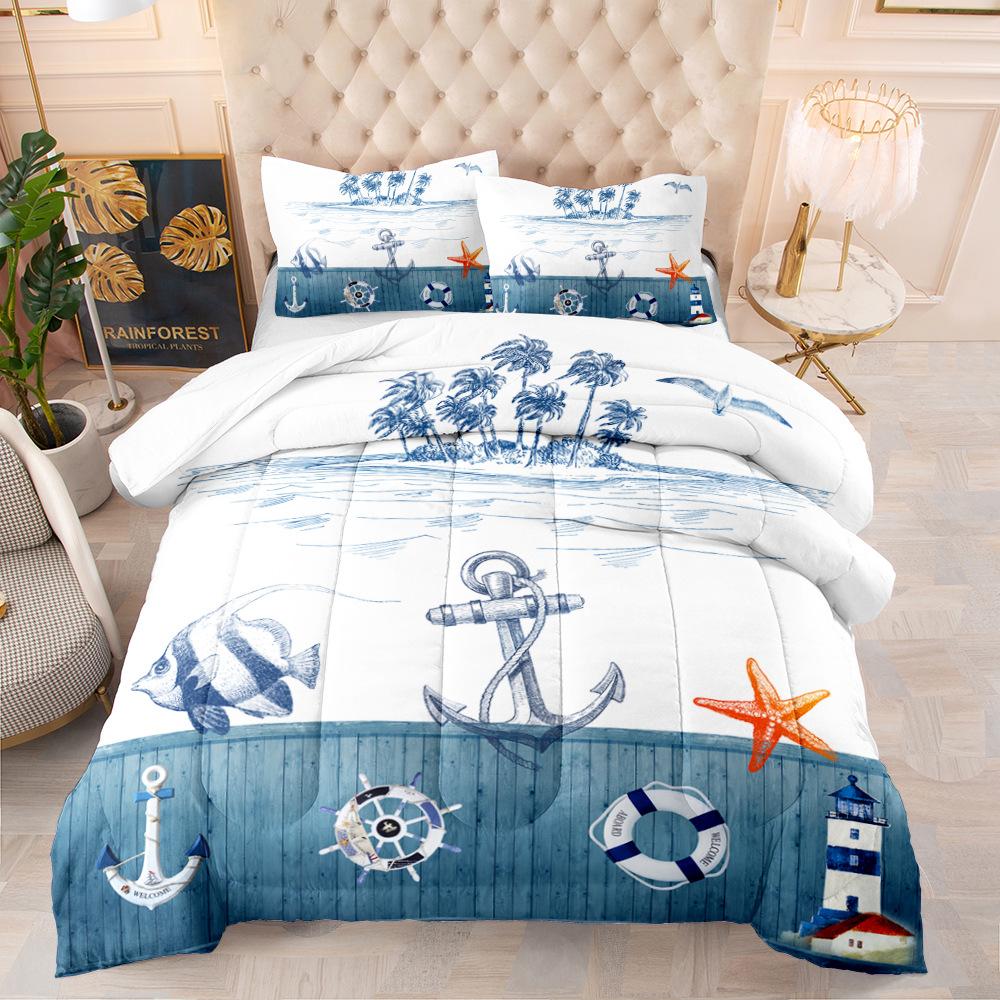 Kemila Blå Ocean Horse Dynetrekk 3D Sengetøy og Putetrekk Dobbelt Sengetøysett Direktesalg