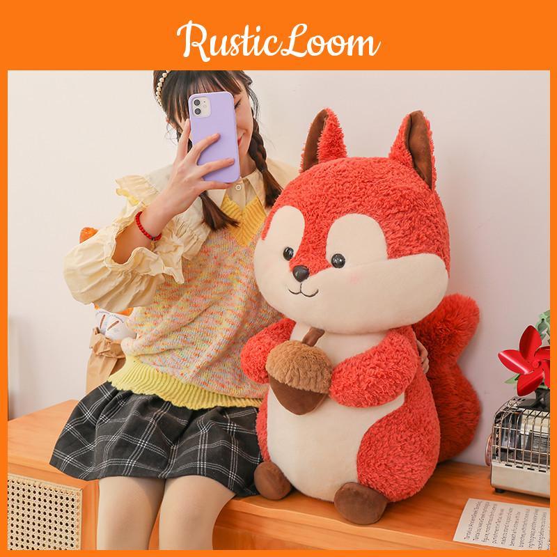 Plush Cartoon Squirrel Toy Cute Stuffed Animal Dolls Decorations Gifts Kids