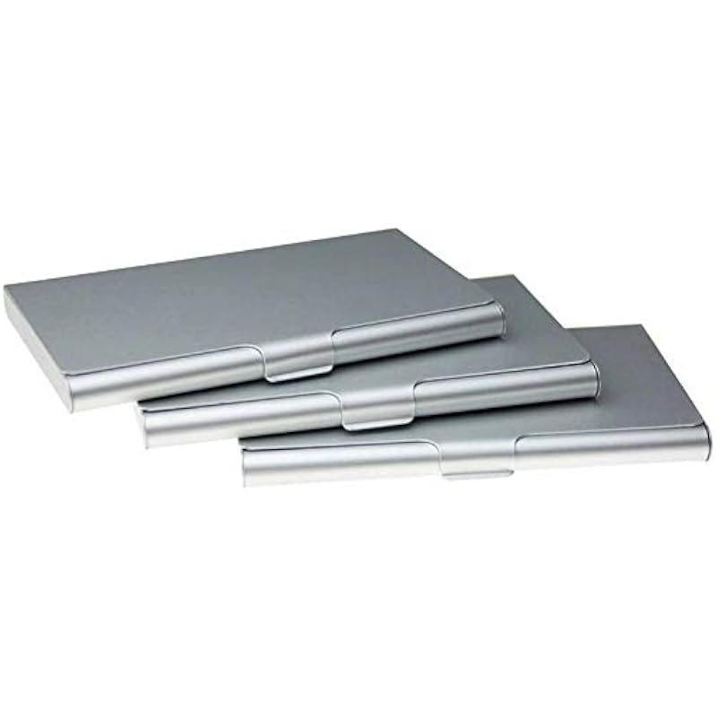 Stealodeal Silver Stainless Steel |Pack Of 3| 10 Card Holder (Set Of 3, Silver)