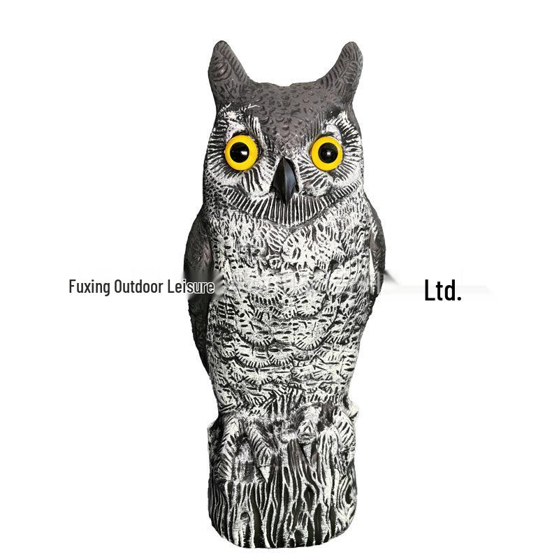 Garden Owl Bird Repellent Ornament - Realistic Head-Turning Design for Outdoor Decoration