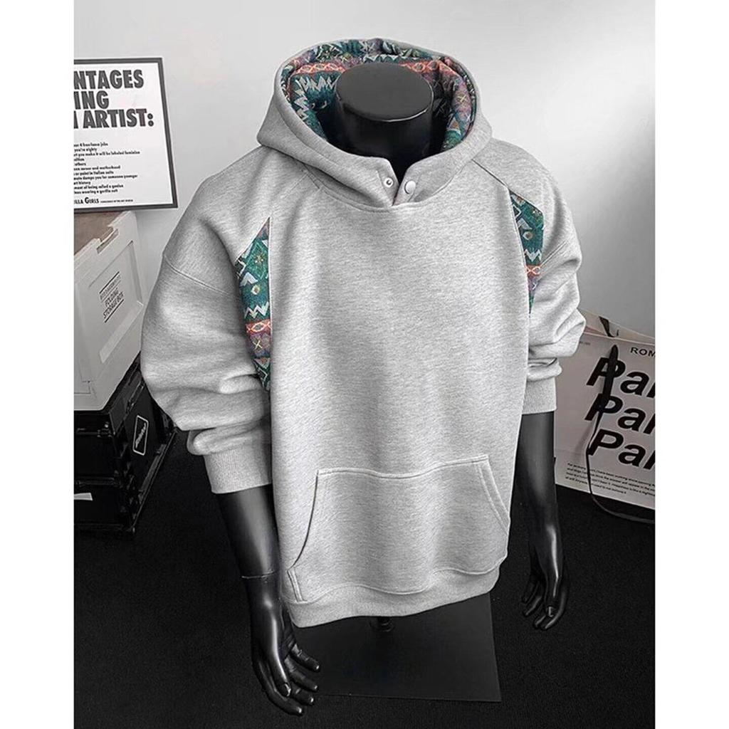 Color Block Embroidered Patchwork Hoodie - Autumn American Style Heavyweight Jacket for Couples