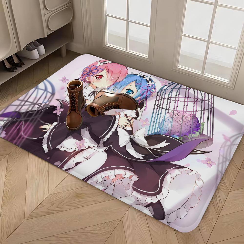 Re Zero Anime Room Mats Retro Multiple Choice Living Room Kitchen Rug Non-Slip Welcome Rug