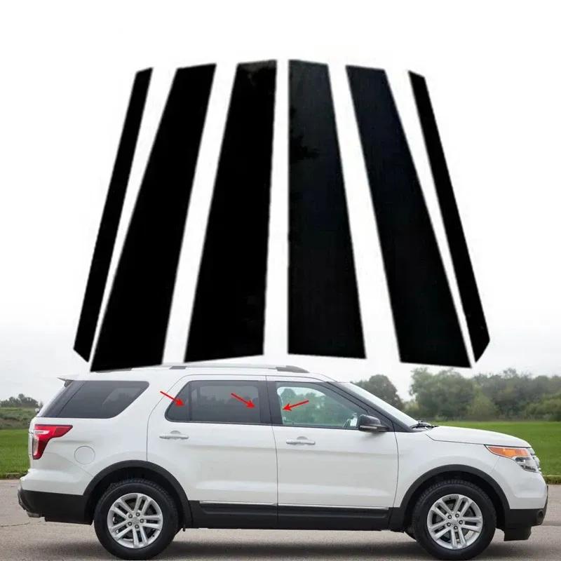 For Ford Explorer 2011 2012 2013 2014 2015 2016 2017 2018  6Pcs Car Door Window Pillar Posts Trim Covers Decorative Sticker