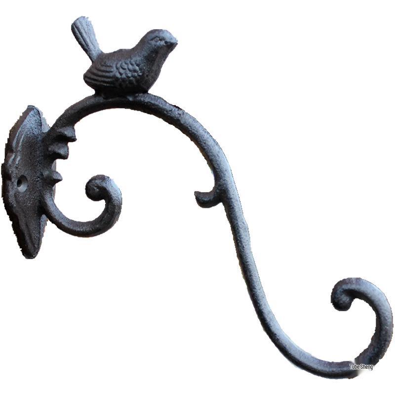 Retro Cast Iron Bird Wall Hooks & Hangers for Baskets & Lanterns