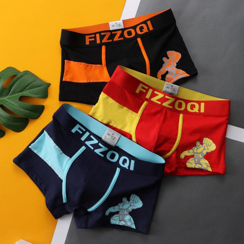 Men's Sexy Underwear Boxer Shorts Pure Cotton Fashion Cartoon Shorts  Year Breathable Aro Pants Youth Bottom Underpants