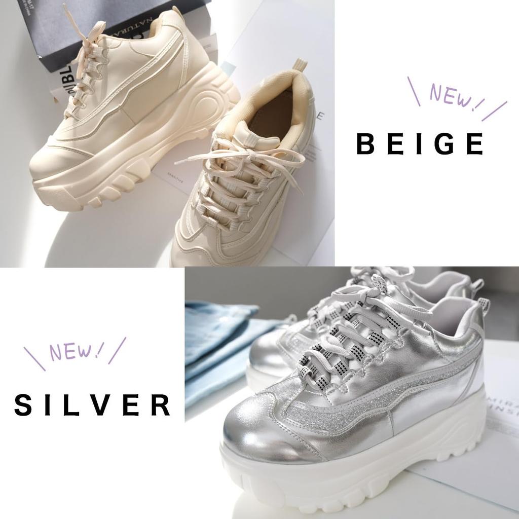 Thick Sole Thick Dance Beautiful No Less FT8046 [Amiami] Sneakers, Sneakers, Sole, Live, Black, White, Legs, Lightweight, Pain, Fatigue, (S (22.5cm),