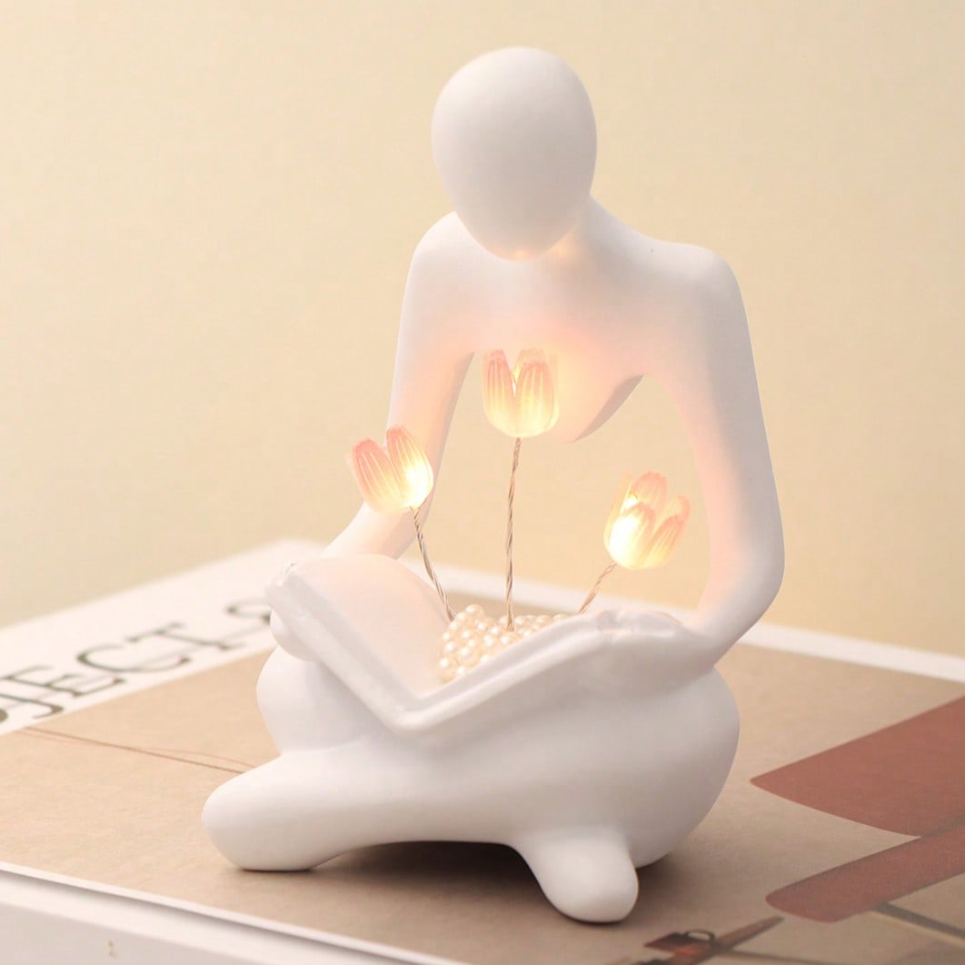 

1 шт. Искусство Продвинутый Абстрактный Персонаж Тюльпан Ночник, Креативное Украшение, Украшение Спальни, Подарок на День Рождения Минимальные Декоративные Аксессуары White разноцветный