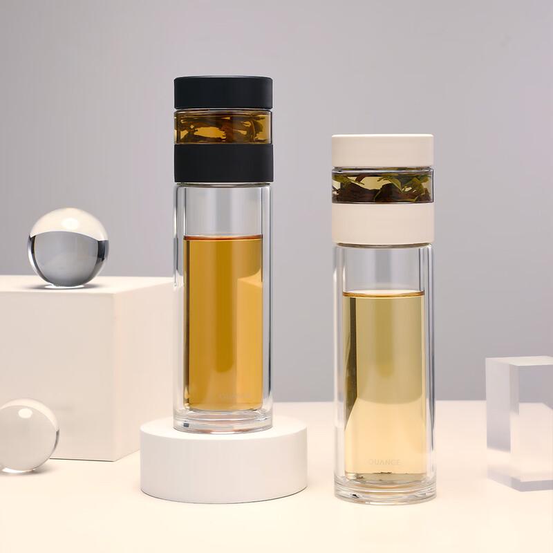 Quan Ge Double-Wall Tea Infuser Glass Bottle