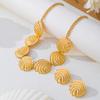 2 PCS/Set Vintage Conch Geometric Irregular Metal Jewelry Earrings Necklace Sets for Women Girls Creative Design Sense Sets