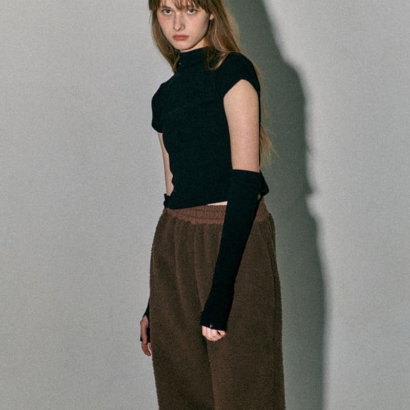 QUAFE HIGH-NECK KNIT WARMER SET_BLACK