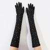 Stretchy Sheer Tulle Gloves Ultra Thin Bride Gloves Fashionable Fishnet Gloves  Party Supplies