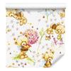 Teddy Bear Flowers Plants and Leaves Wallpaper for Living Room and Bedroom 50x1000