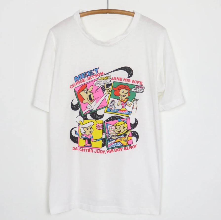 Vtg Meet The Jetsons Cotton White All Size Unisex Shirt DI137 Unisex T-Shirt L