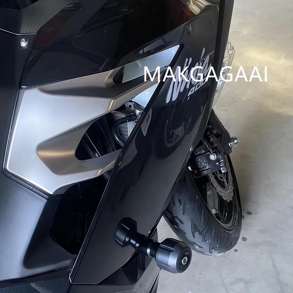 MAKGAGAAI Frame Sliders Engine Sliders Fairing Guards Compatible Models: Ninja400 Ninja250 Made of Aluminum and POM Anti-Tip Black