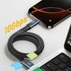 NFHK Cable Male To Male 10Gbps Flat Slim FPC Data Power Cable 5V3A for and Disks USB3.1 Type-A Type-C USB-C Laptops, Phones, (100cm)