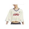Nike V-Neck Pullover Casual Short Sleeve T-Shirt Women Tops White HF6288-133