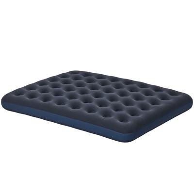 Inflatable Mattress 2 People Air Mattress with Built-in Hand Pump, Flocked Surface, Blue
