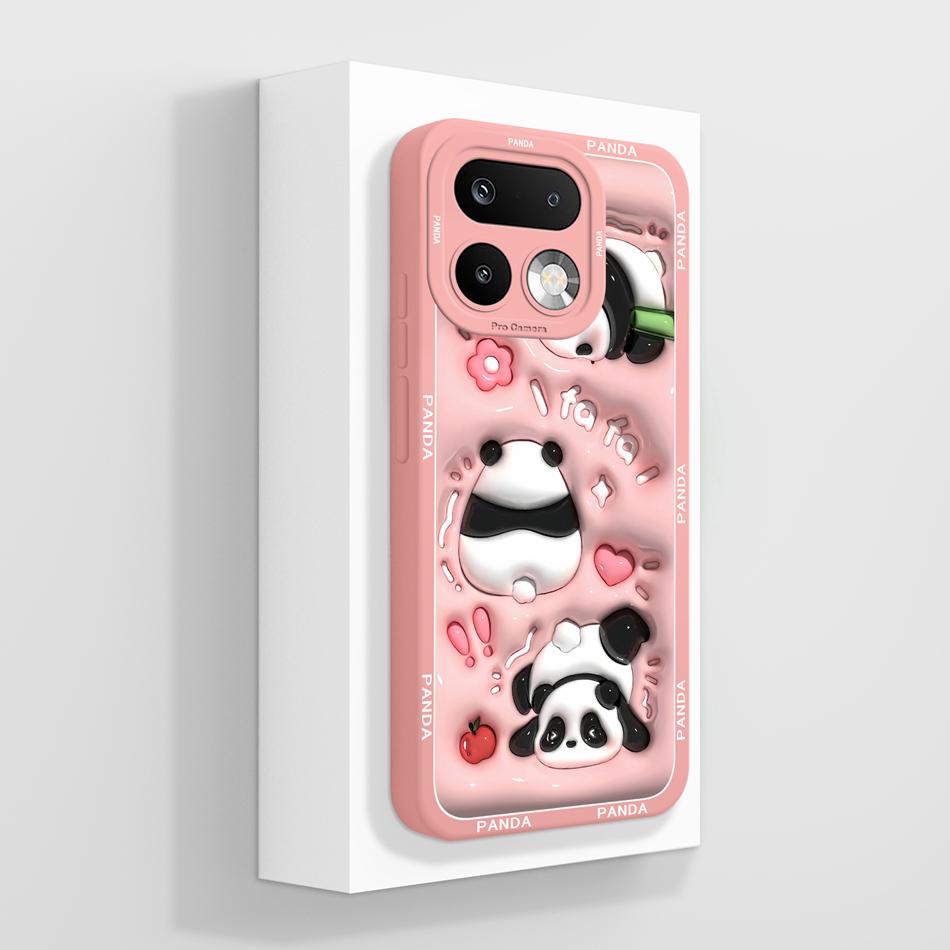 For Realme 16 Pro Plus Case Cute Panda Liquid Silicone Phone Back Cover For Realme16 Pro+ Couple Funda For Realme 16Pro Fundas