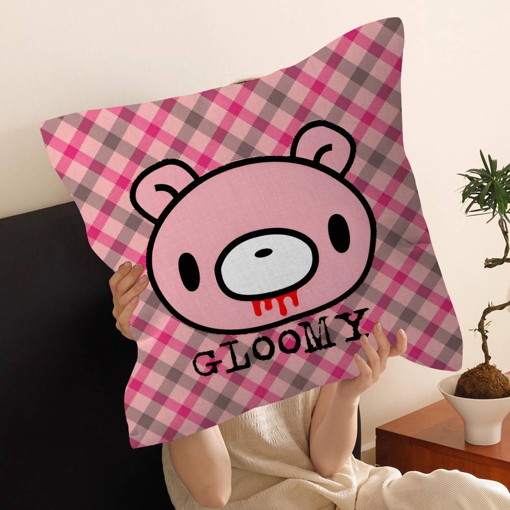 G-Gloomy B-Bear Personalized Pillow Cover Kids Bedroom Wild Party Decor Pillowcase Kid Birthday Shower Gift